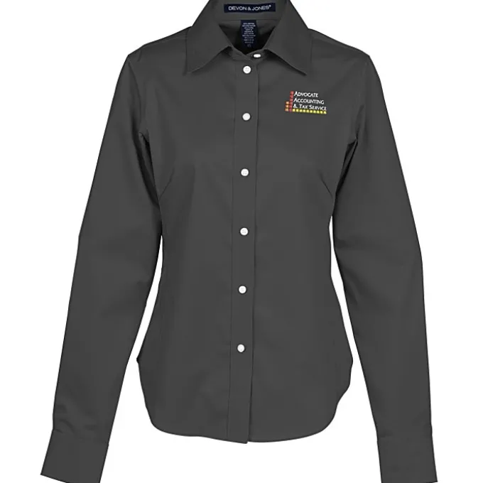Crown Collection Solid Stretch Twill Shirt - Ladies'