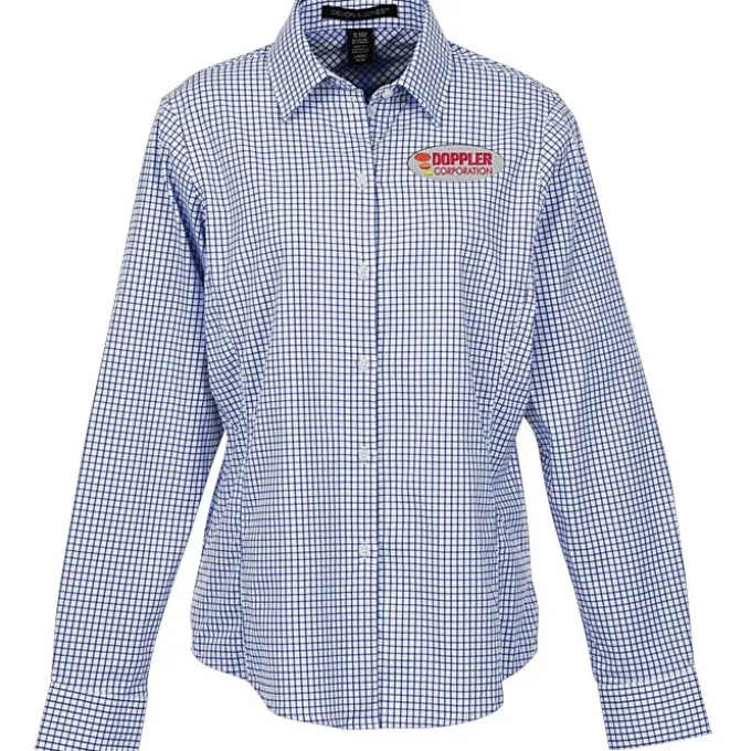 CrownLux Performance Micro Windowpane Shirt - Ladies'