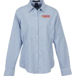 CrownLux Performance Micro Windowpane Shirt - Ladies'