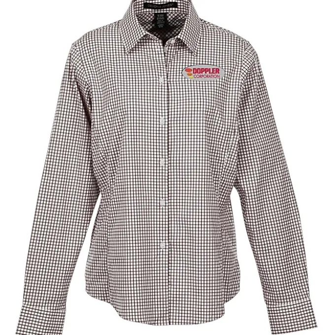 CrownLux Performance Micro Windowpane Shirt - Ladies'