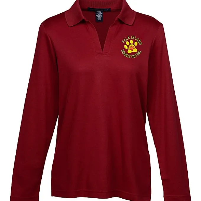 CrownLux Performance Plaited LS Polo - Ladies'