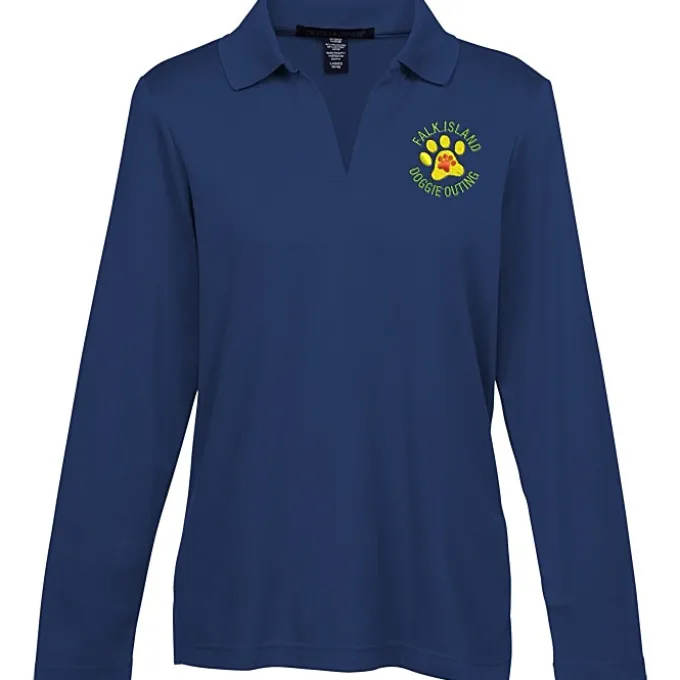 CrownLux Performance Plaited LS Polo - Ladies'