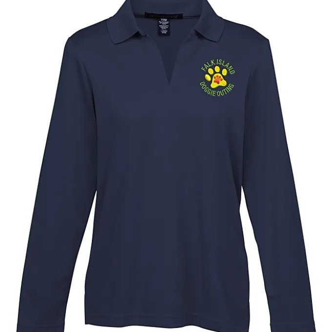 CrownLux Performance Plaited LS Polo - Ladies'