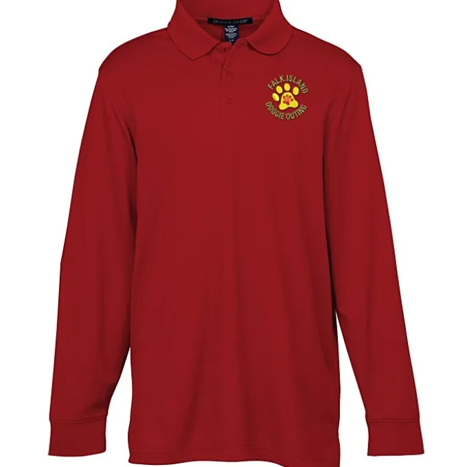 CrownLux Performance Plaited LS Polo - Men's