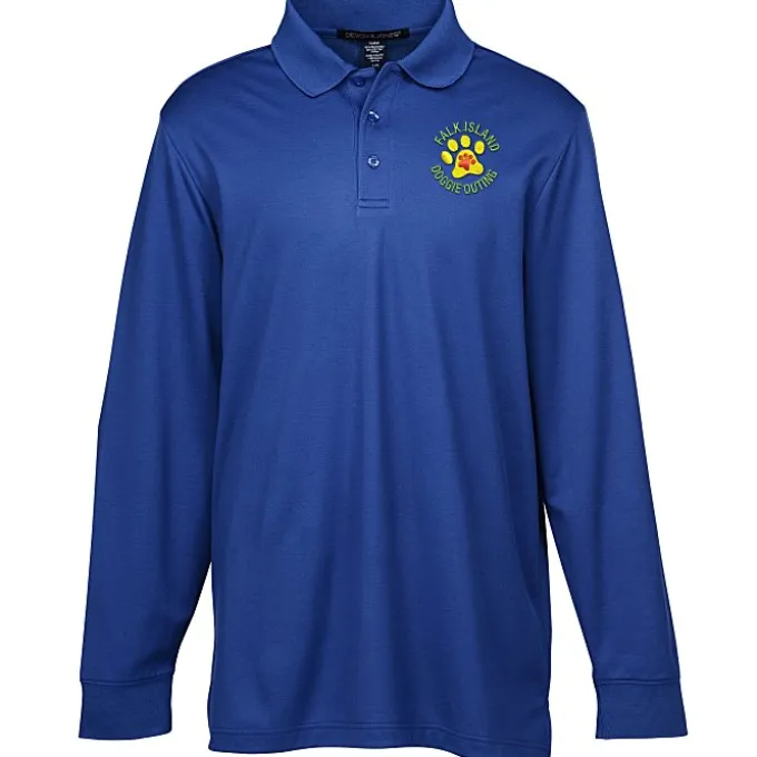 CrownLux Performance Plaited LS Polo - Men's