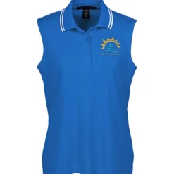 CrownLux Performance Plaited Tipped Sleeveless Polo - Ladies'