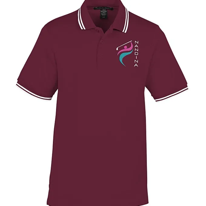 CrownLux Performance Plaited Tipped Polo - Men's