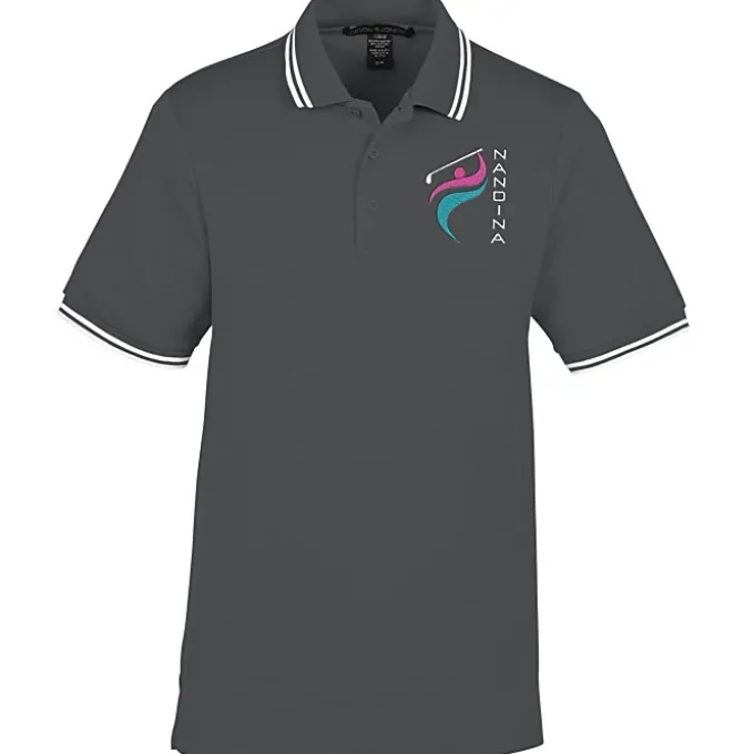 CrownLux Performance Plaited Tipped Polo - Men's