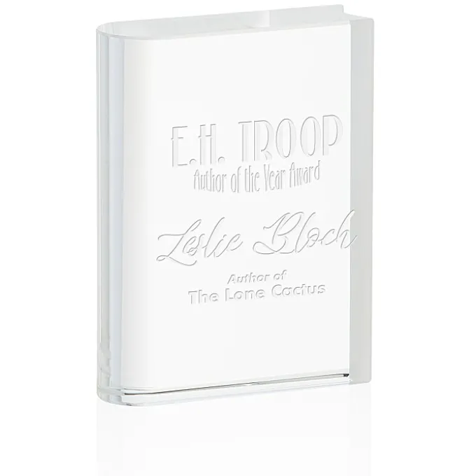 Crystal Book Award - 5 inches