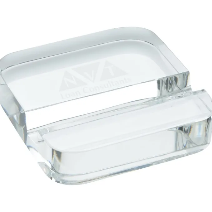 Crystal Paperweight Phone Stand - Square