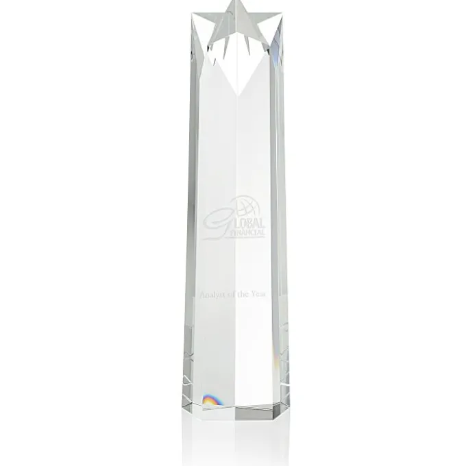 Crystal Star Obelisk Award - 14 inches