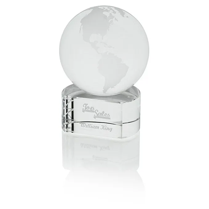 Crystal World Award - 4 inches