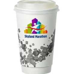 Cubes Floating Full Color Insulated Paper Cup with Lid - 16 oz.