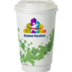 Cubes Floating Full Color Insulated Paper Cup with Lid - 16 oz.