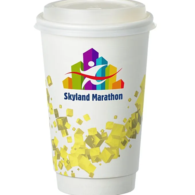 Cubes Floating Full Color Insulated Paper Cup with Lid - 16 oz.