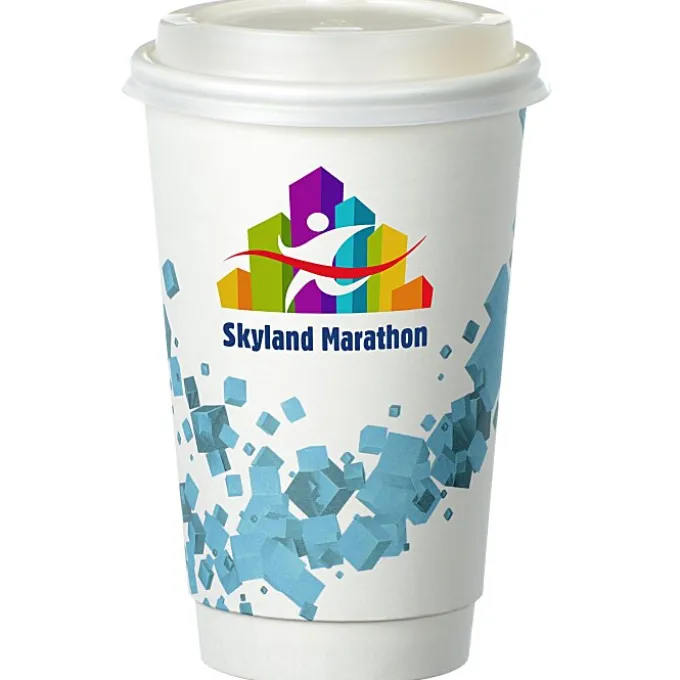 Cubes Floating Full Color Insulated Paper Cup with Lid - 16 oz.
