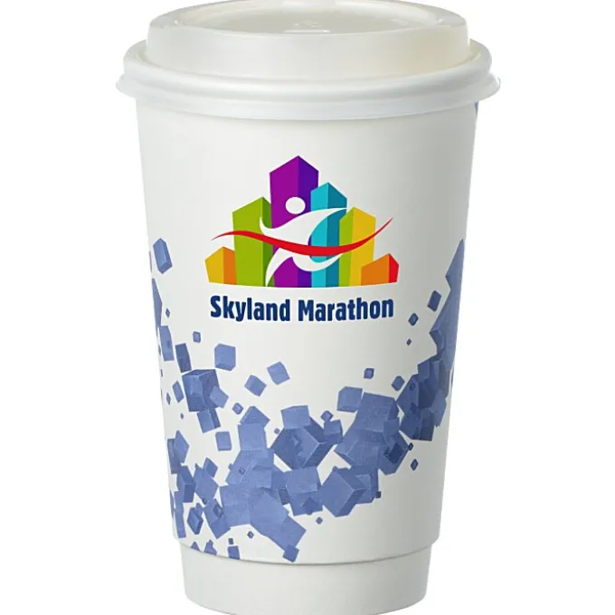 Cubes Floating Full Color Insulated Paper Cup with Lid - 16 oz.
