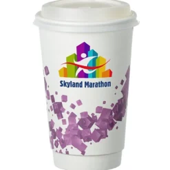 Cubes Floating Full Color Insulated Paper Cup with Lid - 16 oz.