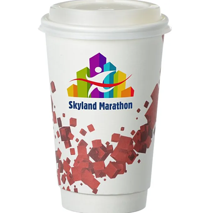 Cubes Floating Full Color Insulated Paper Cup with Lid - 16 oz.