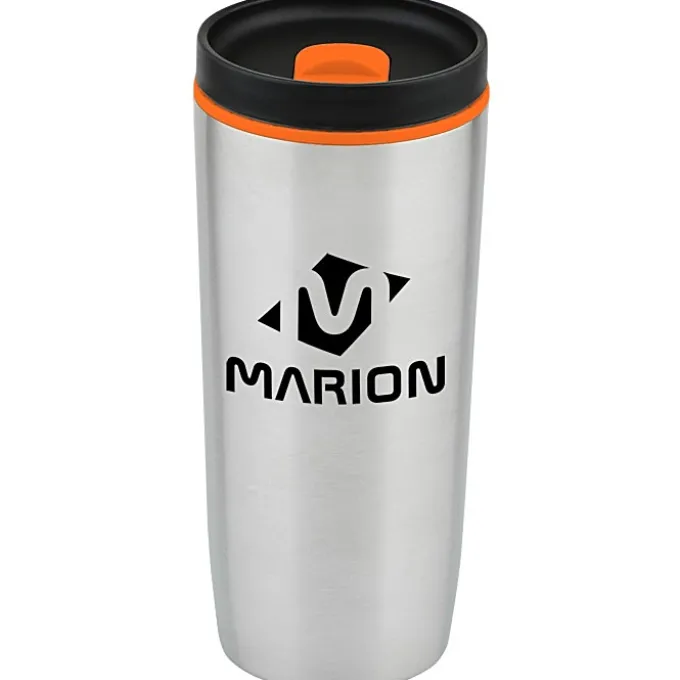 Custom Accent Stainless Travel Mug - 16 oz