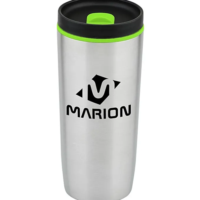 Custom Accent Stainless Travel Mug - 16 oz