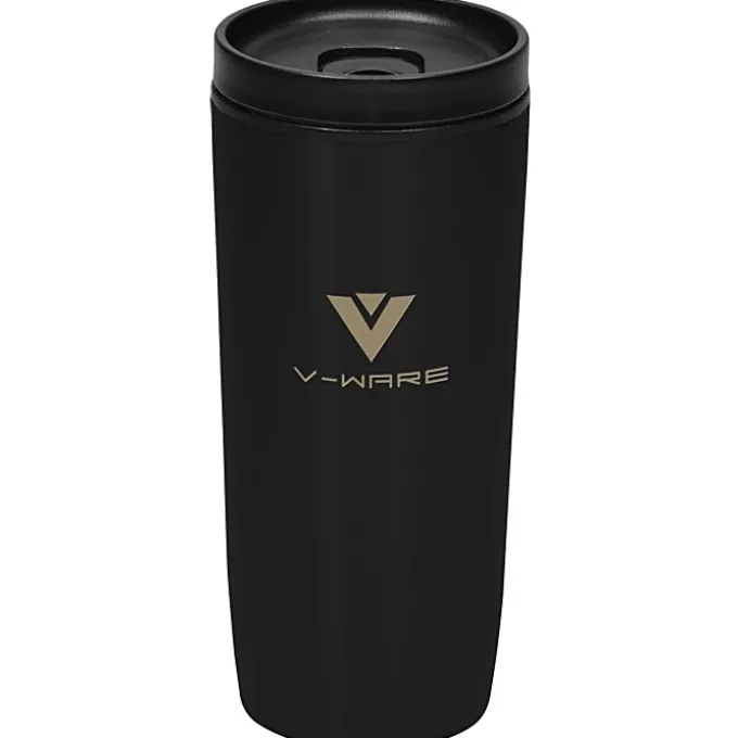 Custom Accent Stainless Travel Mug - 16 oz - Colors - Laser Engraved