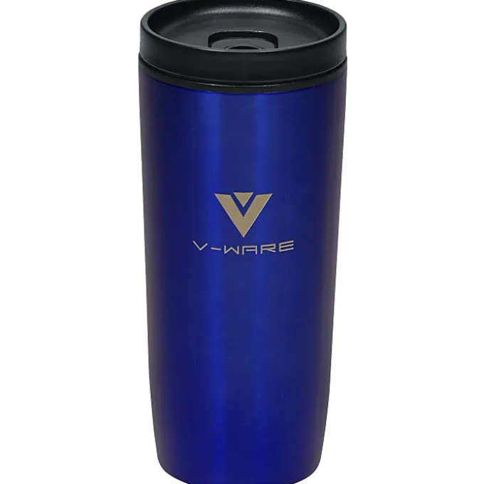 Custom Accent Stainless Travel Mug - 16 oz - Colors - Laser Engraved