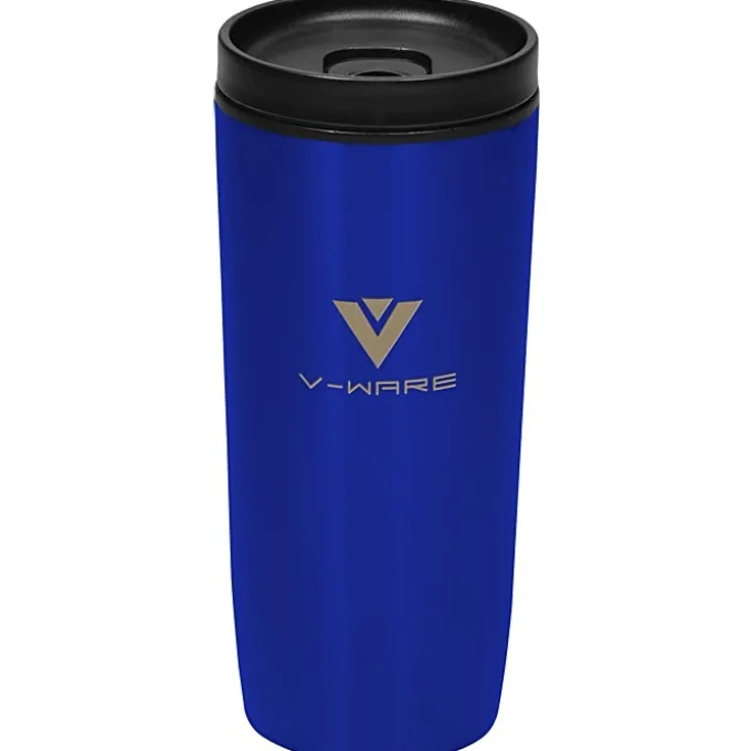 Custom Accent Stainless Travel Mug - 16 oz - Colors - Laser Engraved