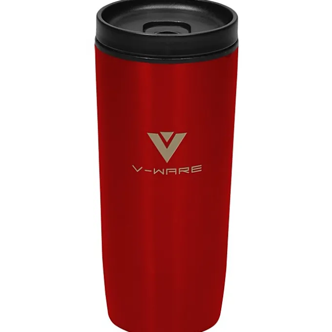 Custom Accent Stainless Travel Mug - 16 oz - Colors - Laser Engraved