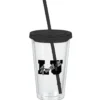 Customized Acrylic Tumbler with Straw - 16 oz - Clear