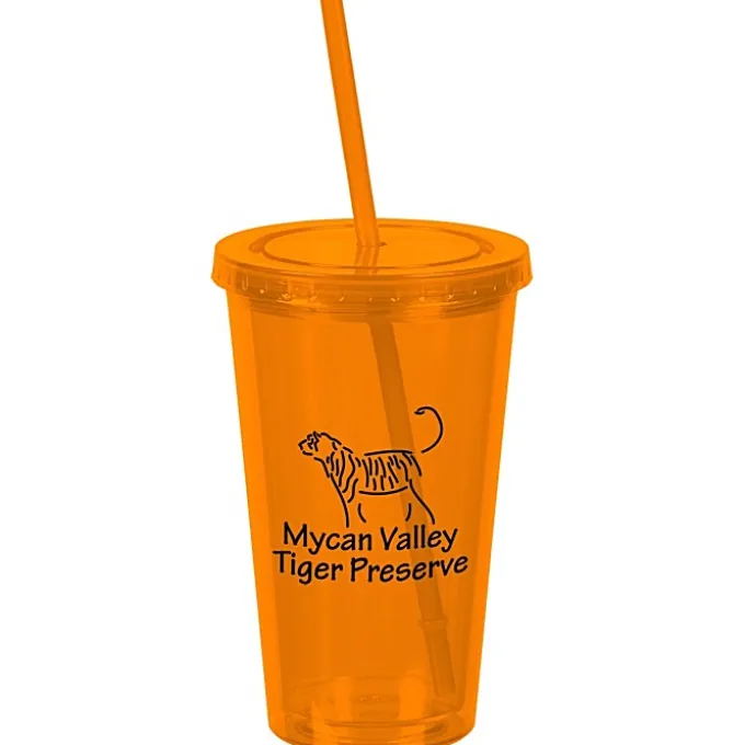 Customized Acrylic Tumbler with Straw - 16 oz
