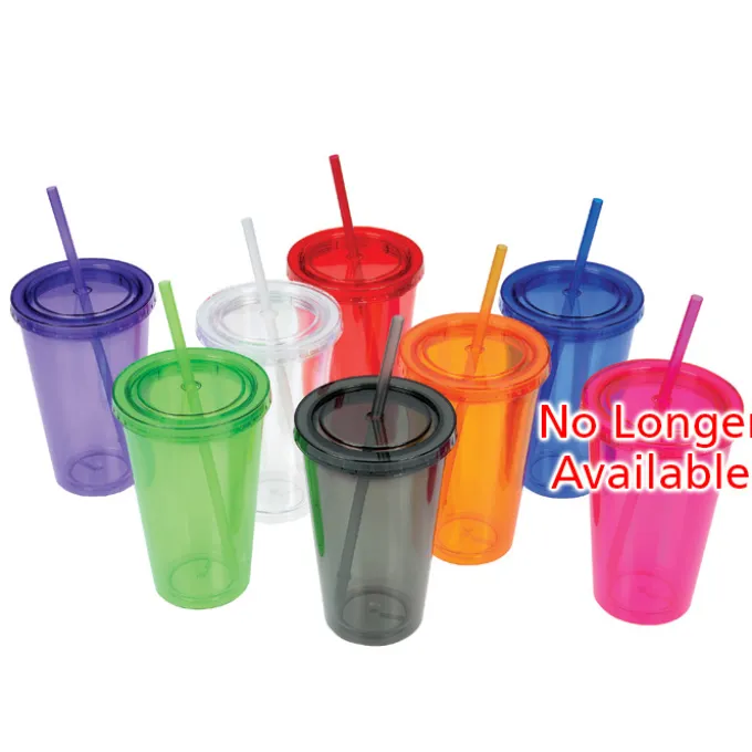 Customized Acrylic Tumbler with Straw - 16 oz
