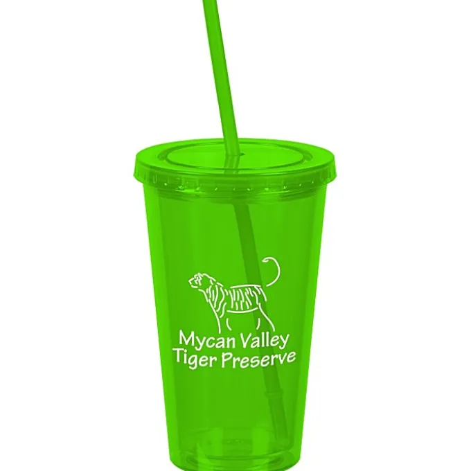Customized Acrylic Tumbler with Straw - 16 oz