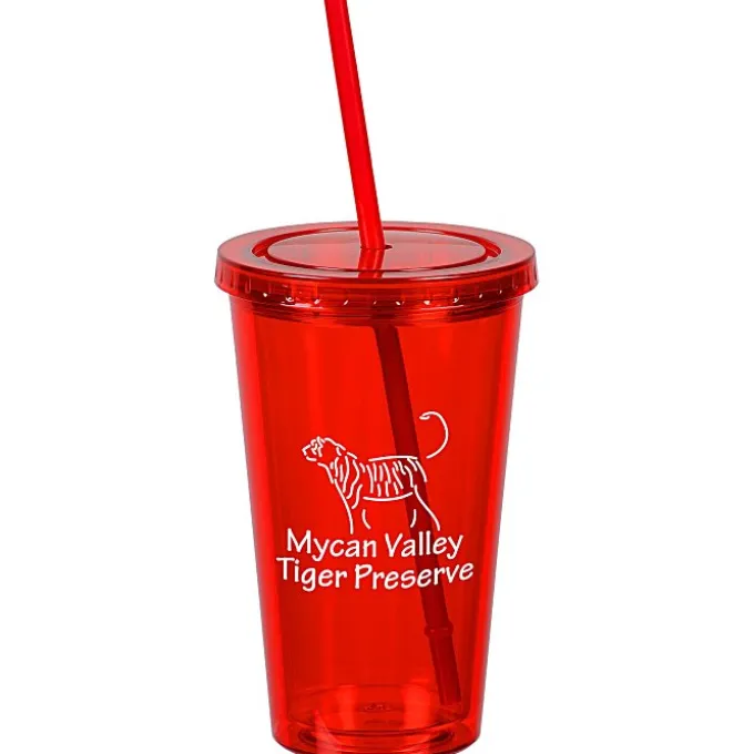Customized Acrylic Tumbler with Straw - 16 oz