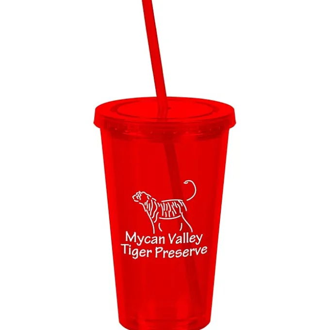 Customized Acrylic Tumbler with Straw - 16 oz