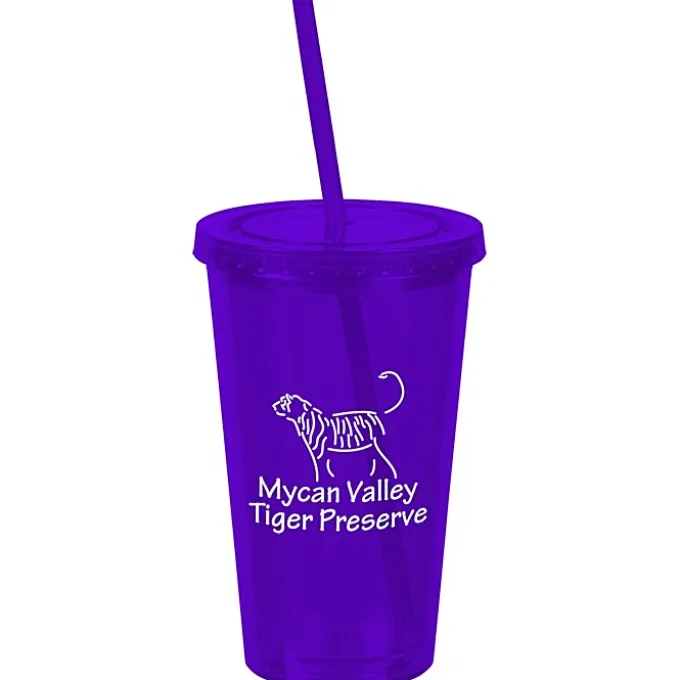 Customized Acrylic Tumbler with Straw - 16 oz