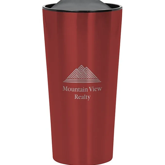 Customized Fashion Metallic Travel Mug - 16 oz - Laser Engraved