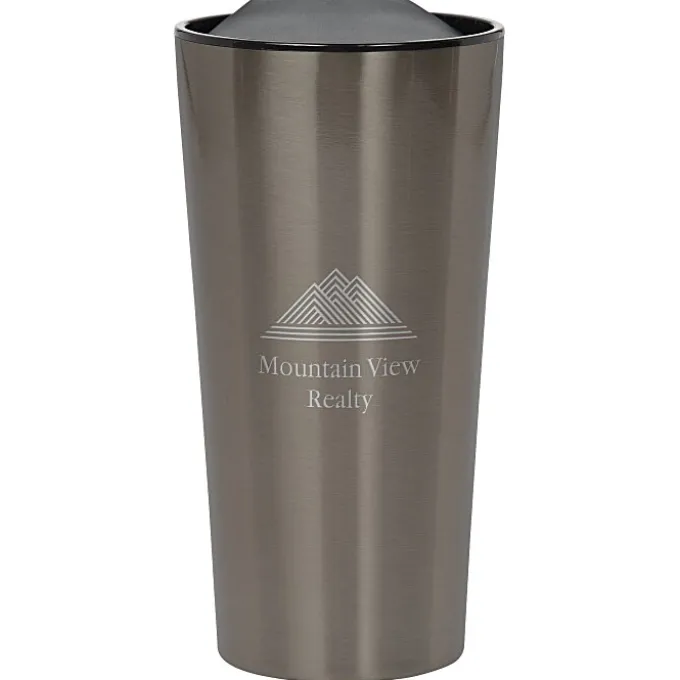 Customized Fashion Metallic Travel Mug - 16 oz - Laser Engraved