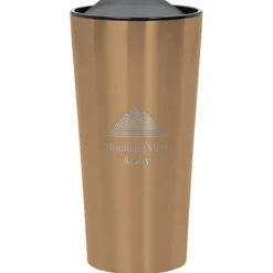 Customized Fashion Metallic Travel Mug - 16 oz - Laser Engraved