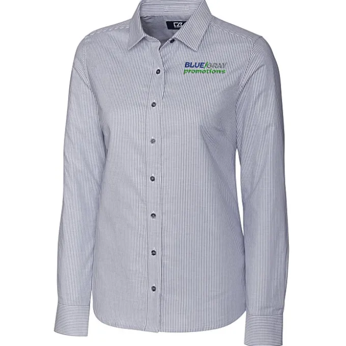 Cutter & Buck Epic Easy Care Stretch Oxford Stripe Shirt - Ladies'