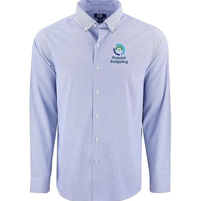 Cutter & Buck Skyline Pinstripe Dress Shirt - Men's