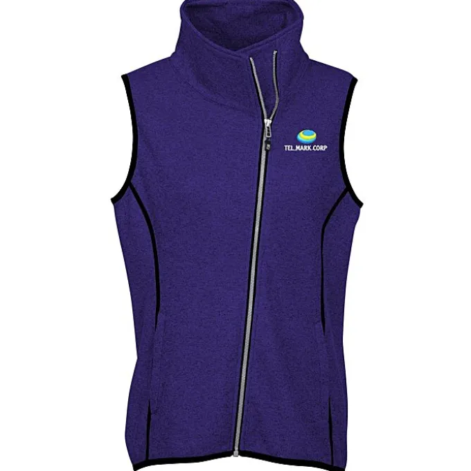 Cutter & Buck Sweater Knit Asymmetrical Fleece Vest - Ladies'