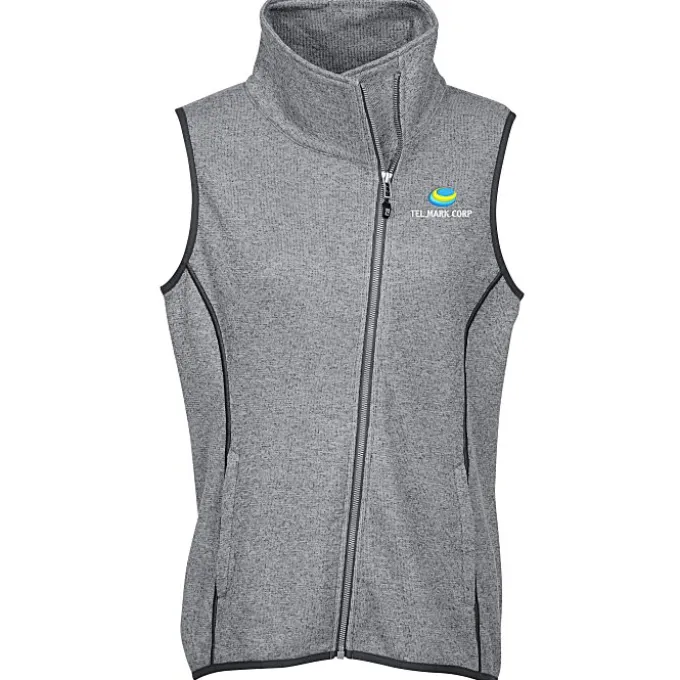 Cutter & Buck Sweater Knit Asymmetrical Fleece Vest - Ladies'