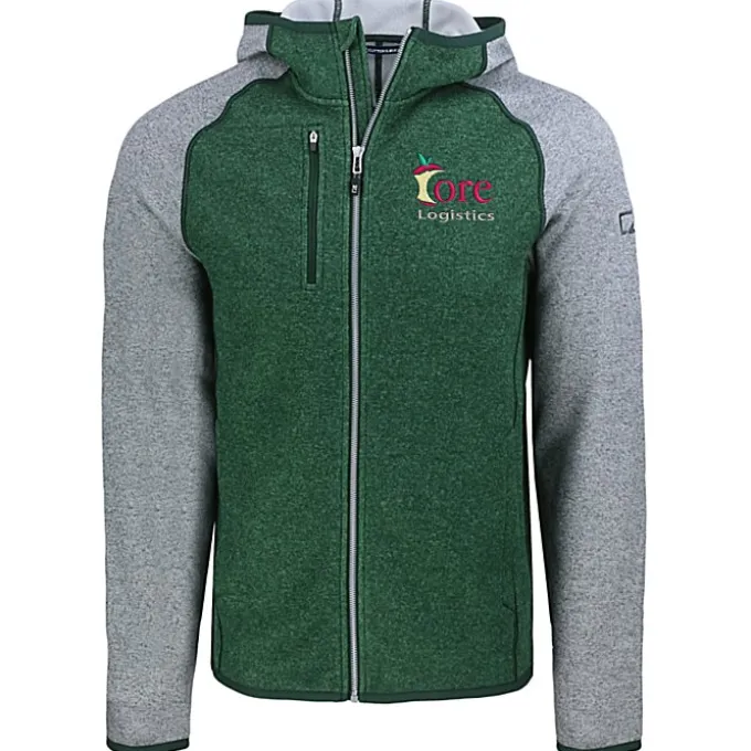 Cutter & Buck Sweater Knit Hooded Fleece Jacket - Men's