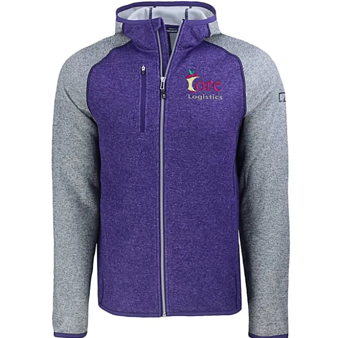Cutter & Buck Sweater Knit Hooded Fleece Jacket - Men's