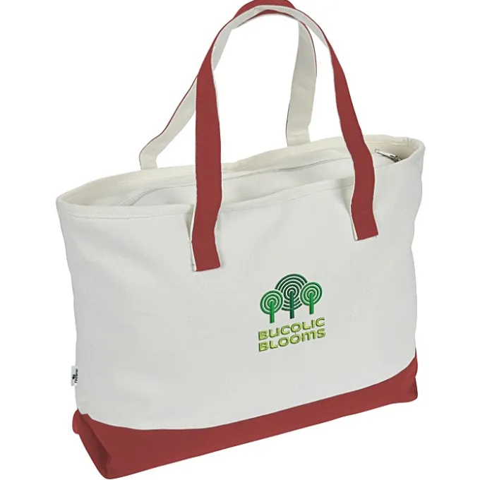 Danbury Zippered Tote - Embroidered