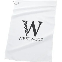 Deluxe Hemmed Golf Towel - White