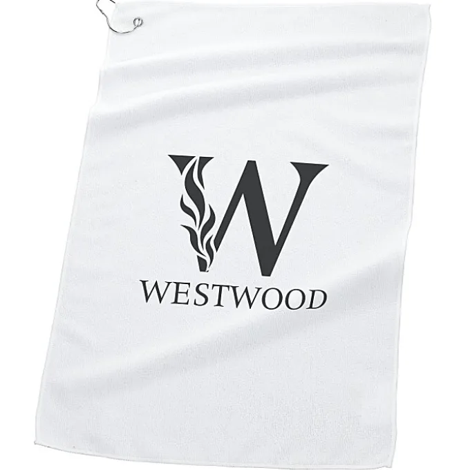 Deluxe Hemmed Golf Towel - White - 24 hr