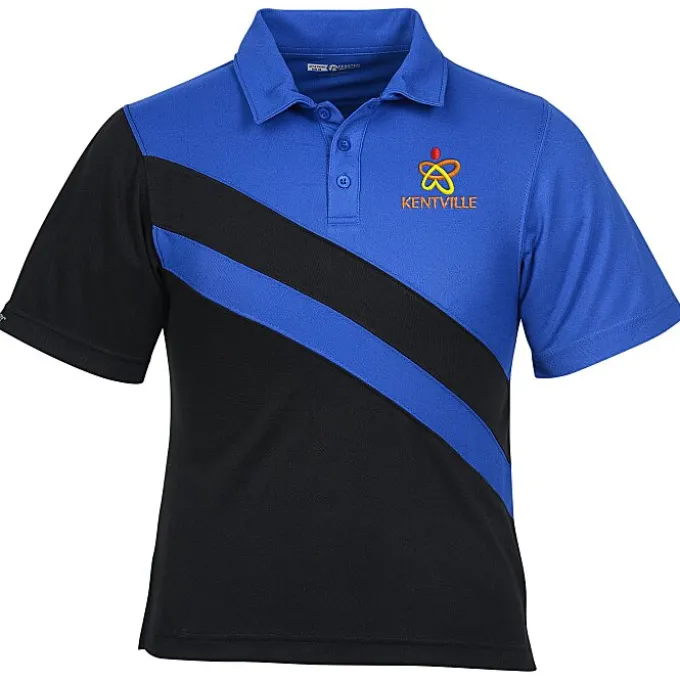 Diagonal Stripe Performance Polo - Men's