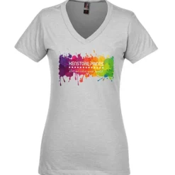 District Perfect Blend V-Neck T-Shirt - Ladies' - Full Color